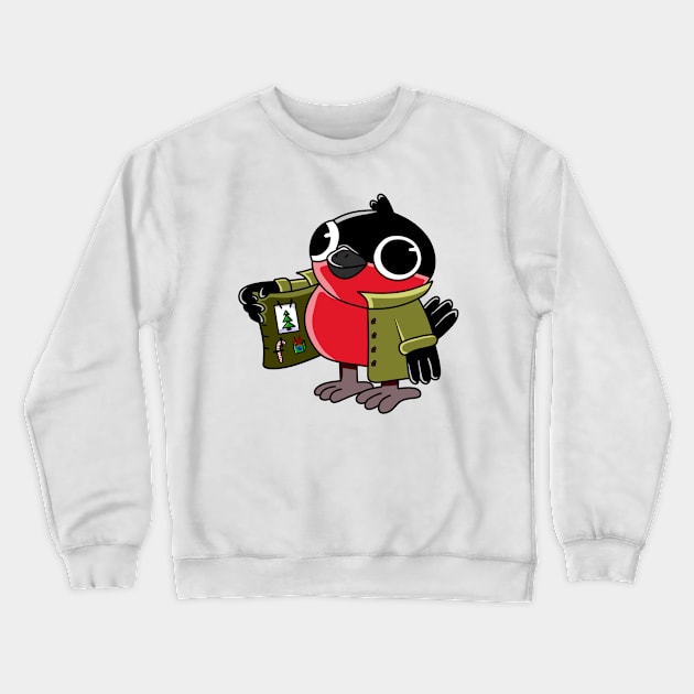 Bullfinch with gifts Crewneck Sweatshirt by HamsterOver